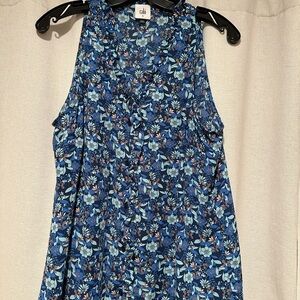 CAbi Blue Floral Tank Top